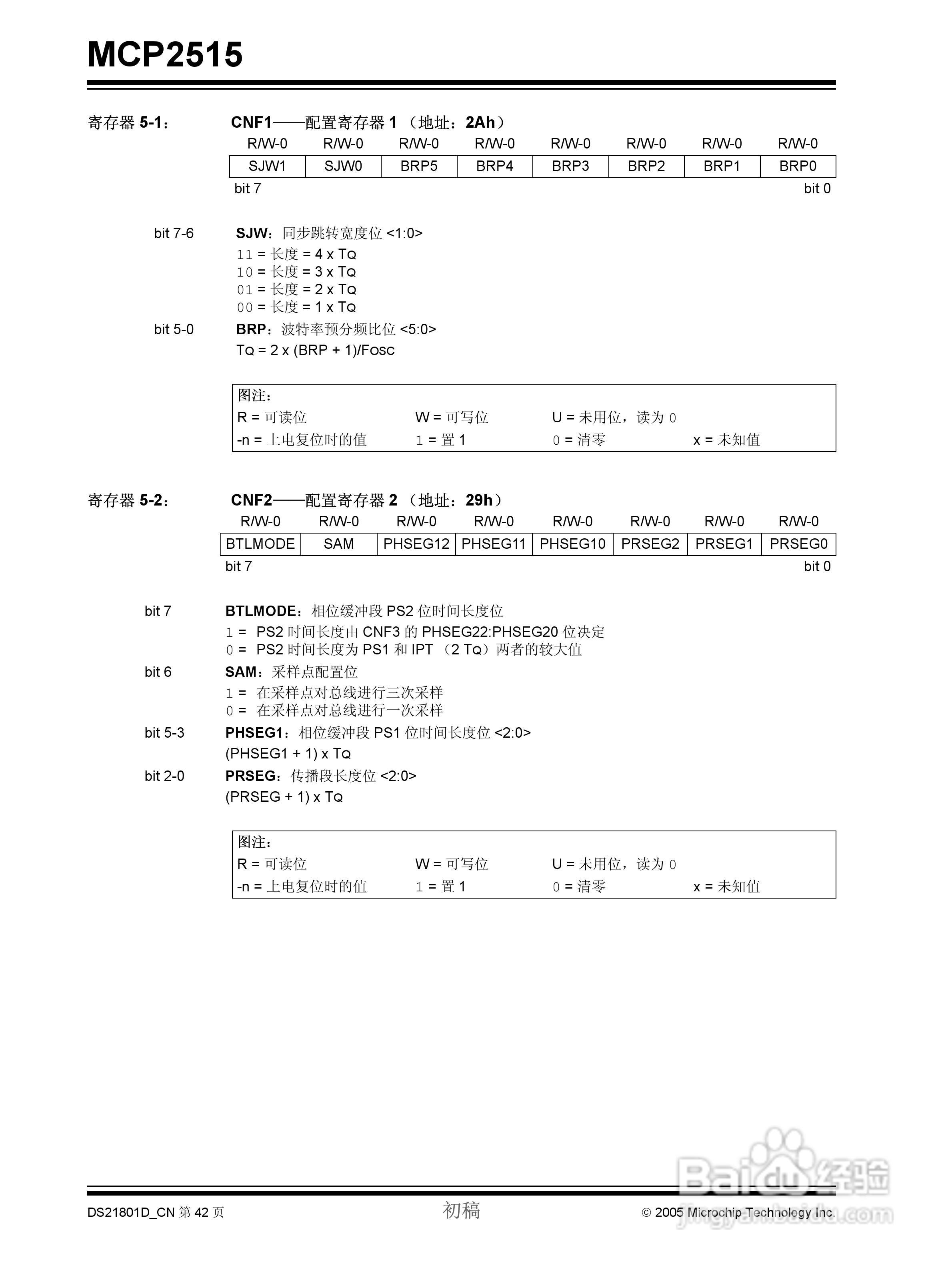 MICROCHIP MCP2515 CAN控制器说明书:[5]