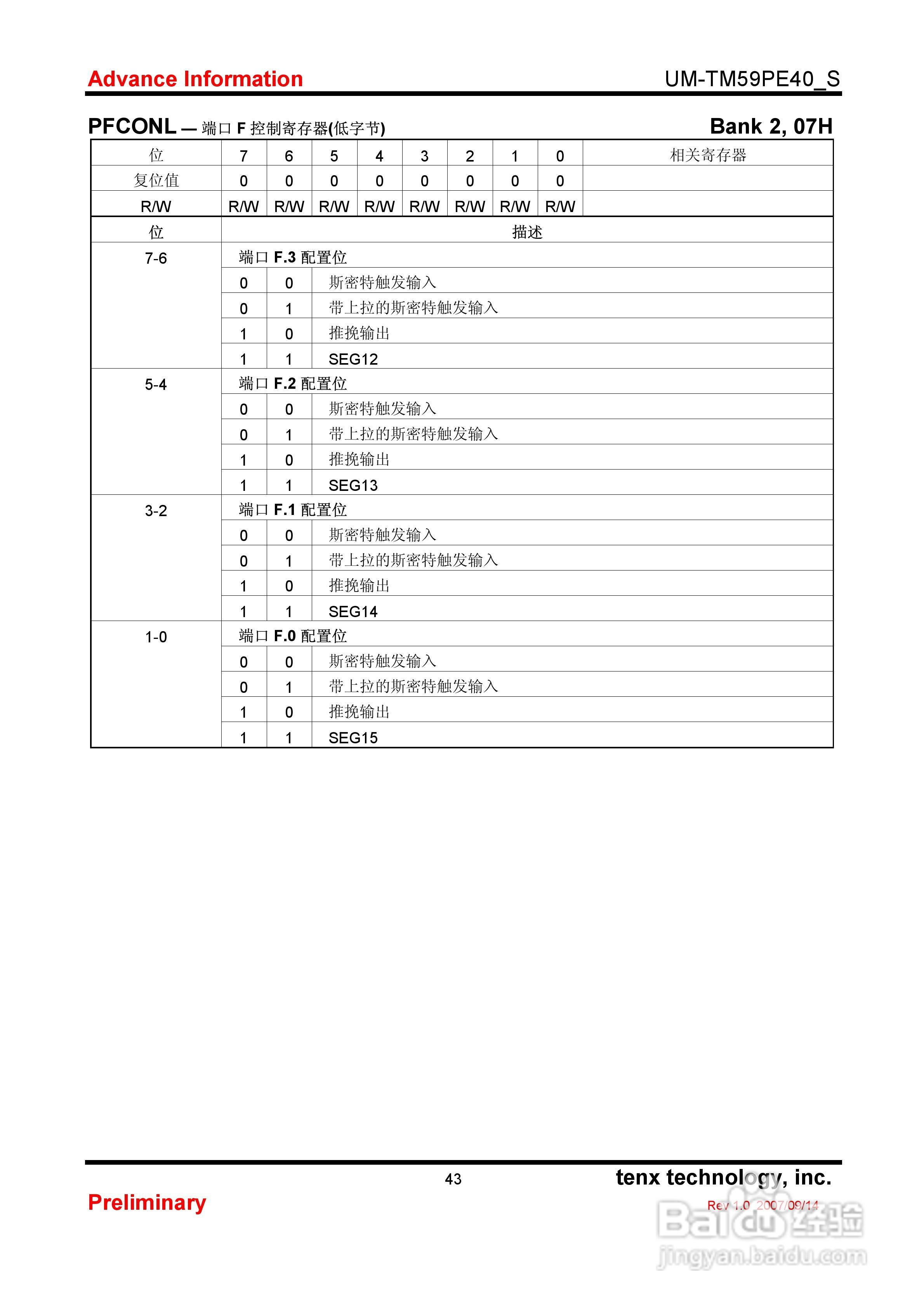 TM59PE 40 8-Bit微控制器使用手册:[5]