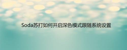 Soda苏打如何开启深色模式跟随系统设置