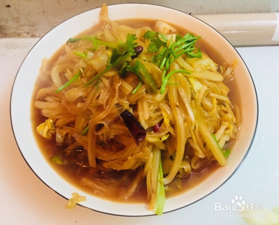 心心念念的酸辣白菜丝