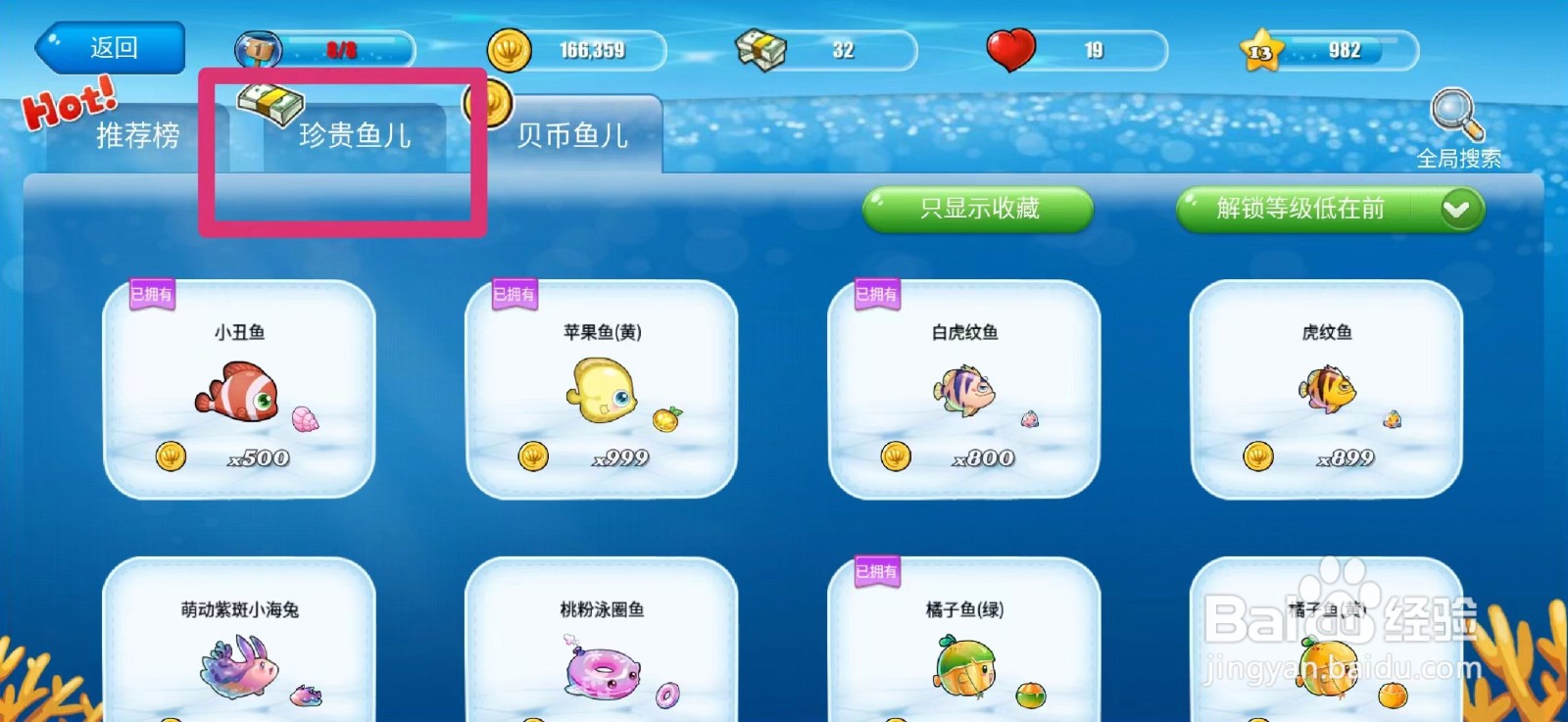 开心水族箱怎么获得亮蓝云斑海猪鱼