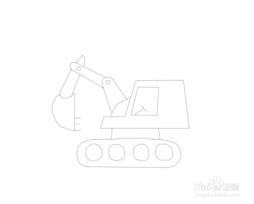 挖机图片卡通简笔画