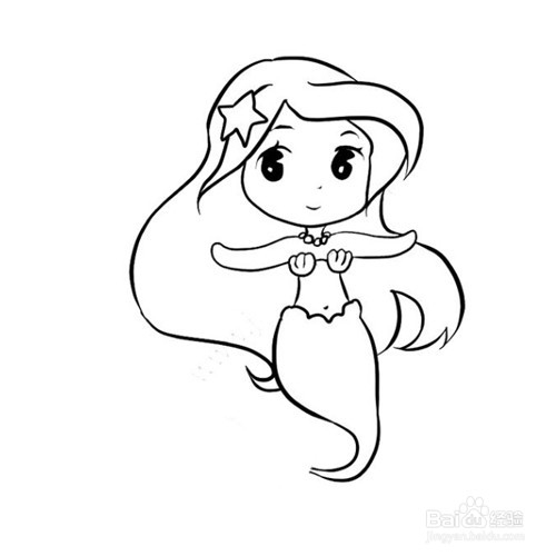 简笔画-如何画美人鱼的简笔画