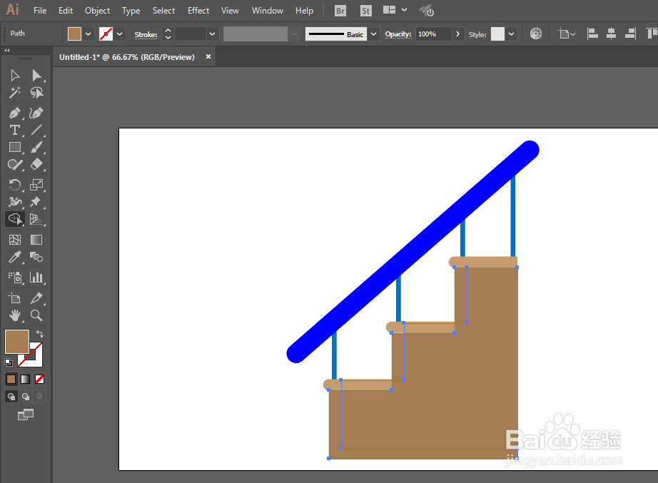 如何用ILLUSTRATOR绘制楼梯图标