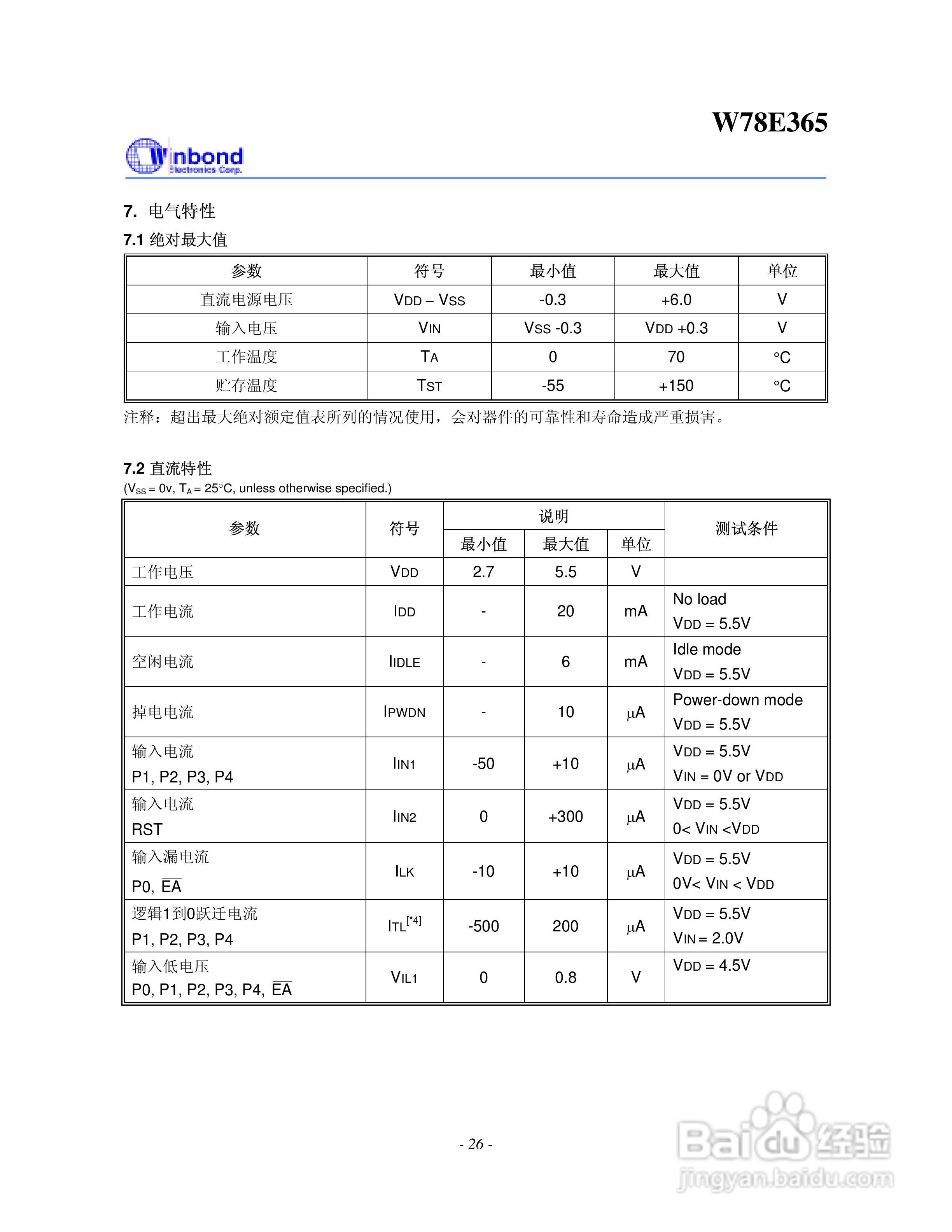 Winbond W78E365 8位微控制器说明书:[3]