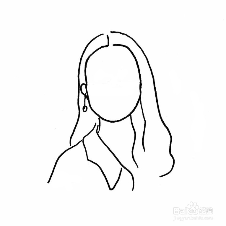 带口罩的女孩简笔画