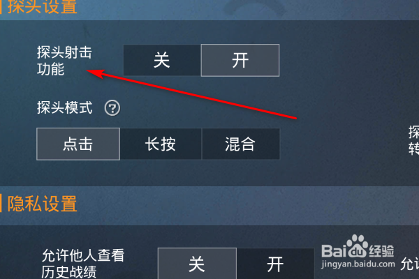 和平精英怎么设置探头射击功能