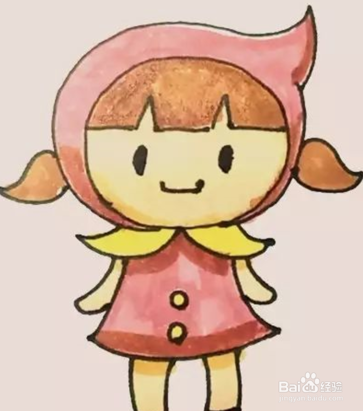 可爱卡通女生简笔画