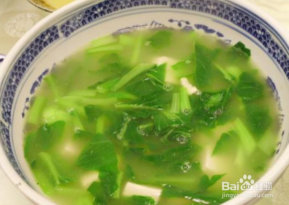 青菜火腿豆腐汤的做法