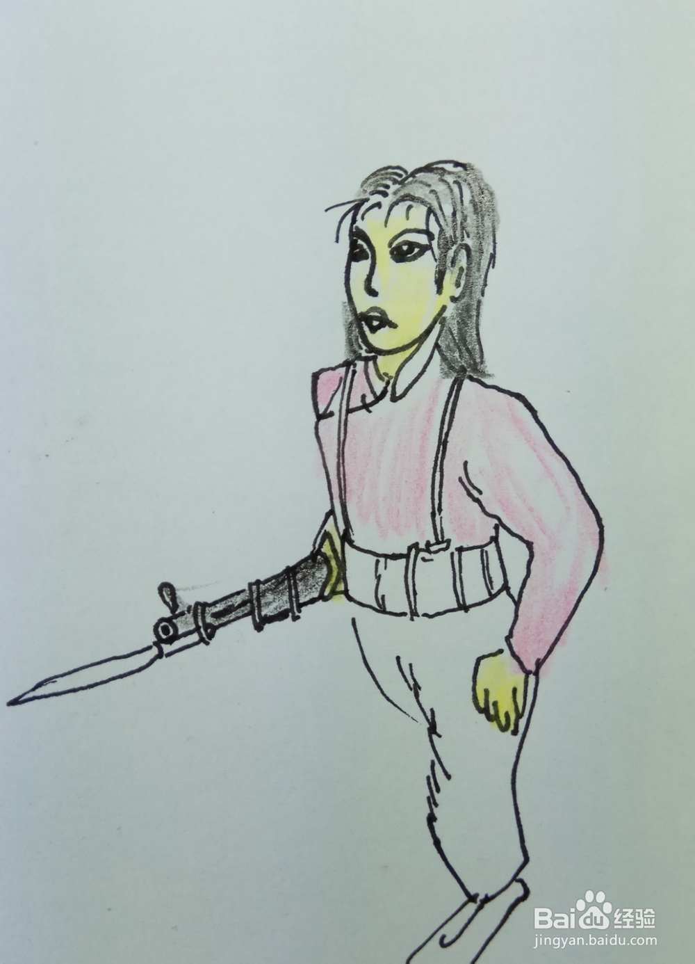 怎样画简笔画“英姿飒爽的女兵”？