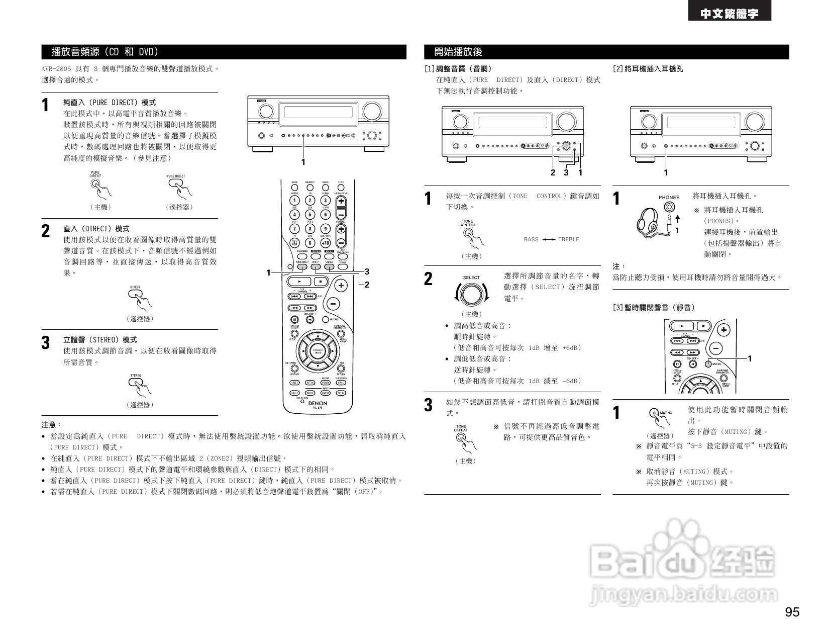 DENON AVR-2805收音环绕扩音机操作说明书:[5]