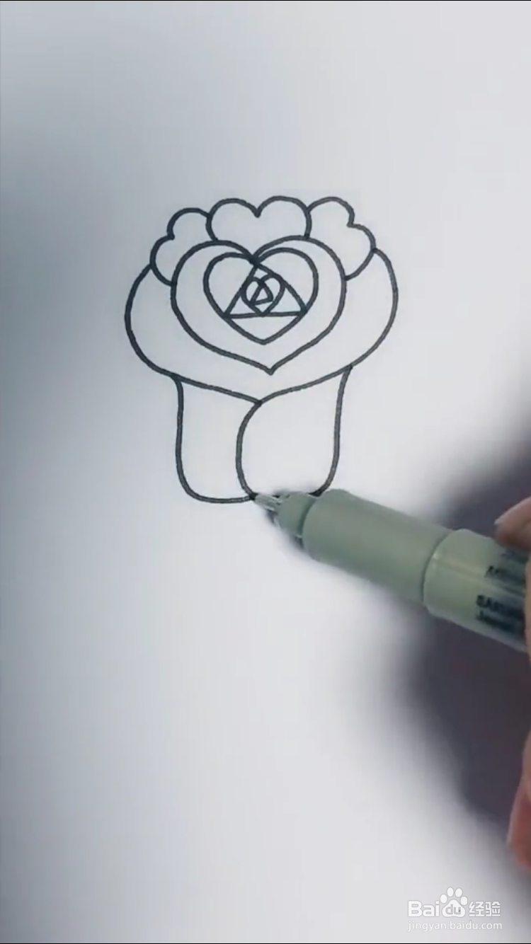 玫瑰花的简笔画如何画