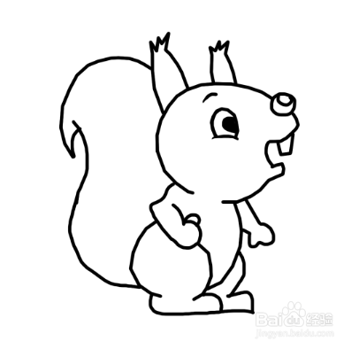 儿童简笔画：惊讶的小松鼠