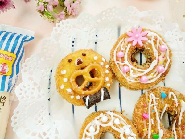 苹果豆沙甜甜圈