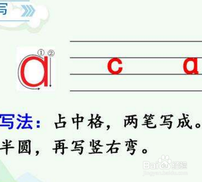 单韵母a的正确写法步骤？