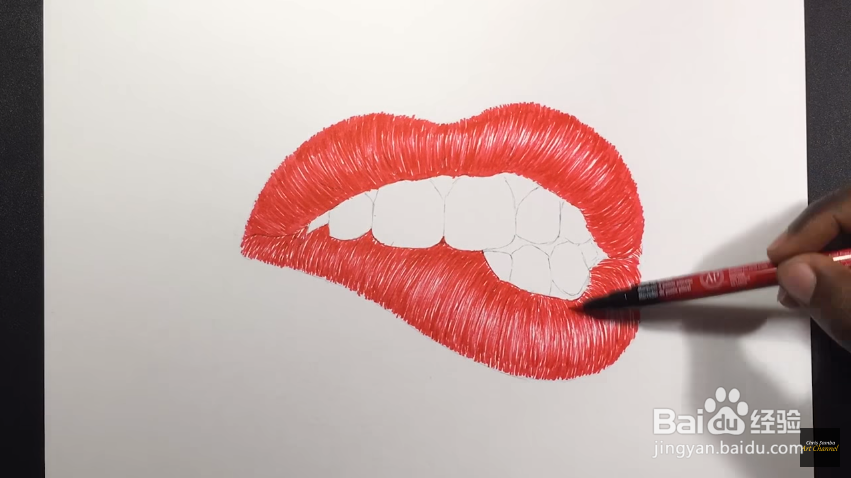 来画极具艺术气息的性感咬唇手绘教程
