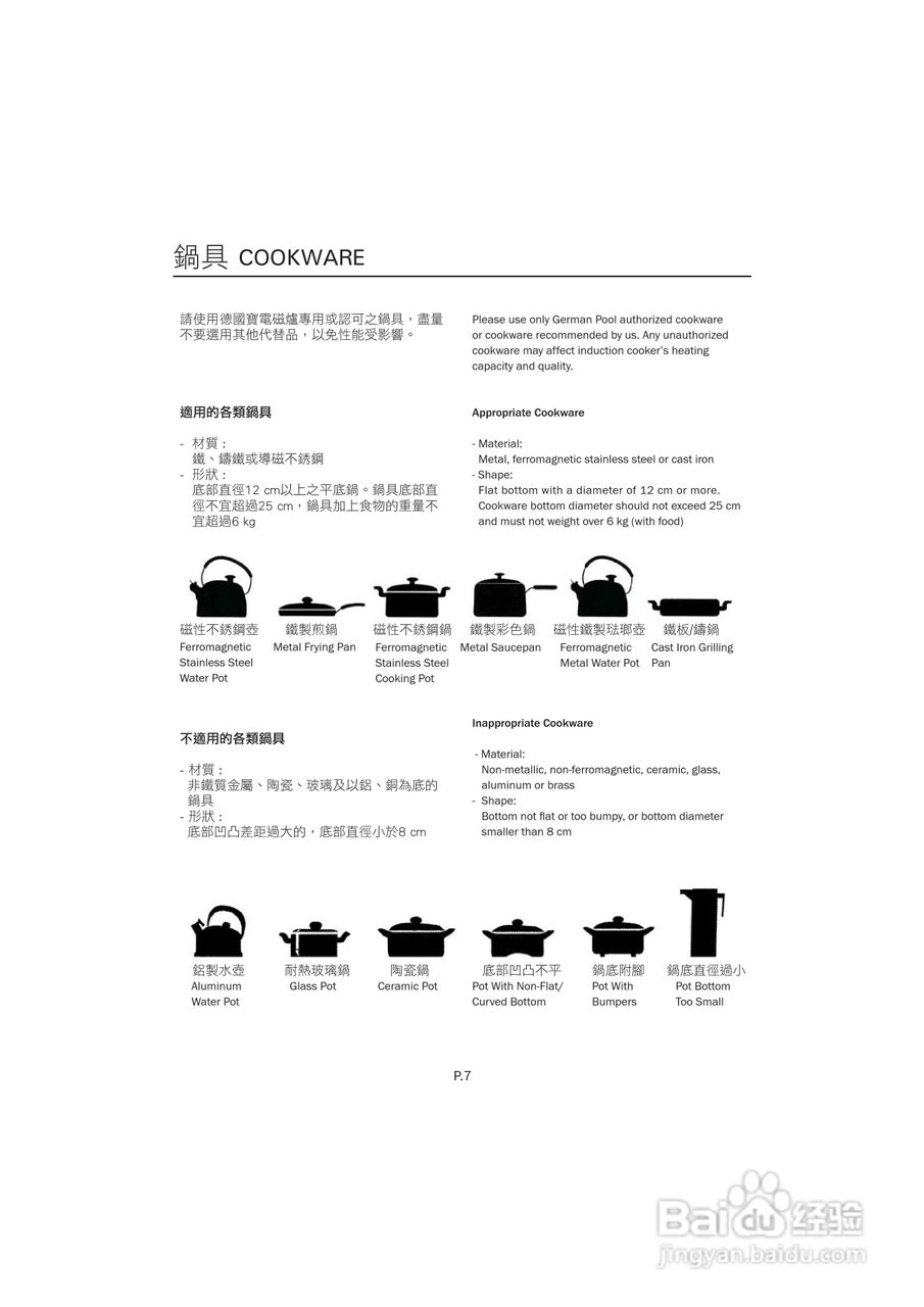 德国宝GIC-BD30B嵌入式电磁炉使用说明书