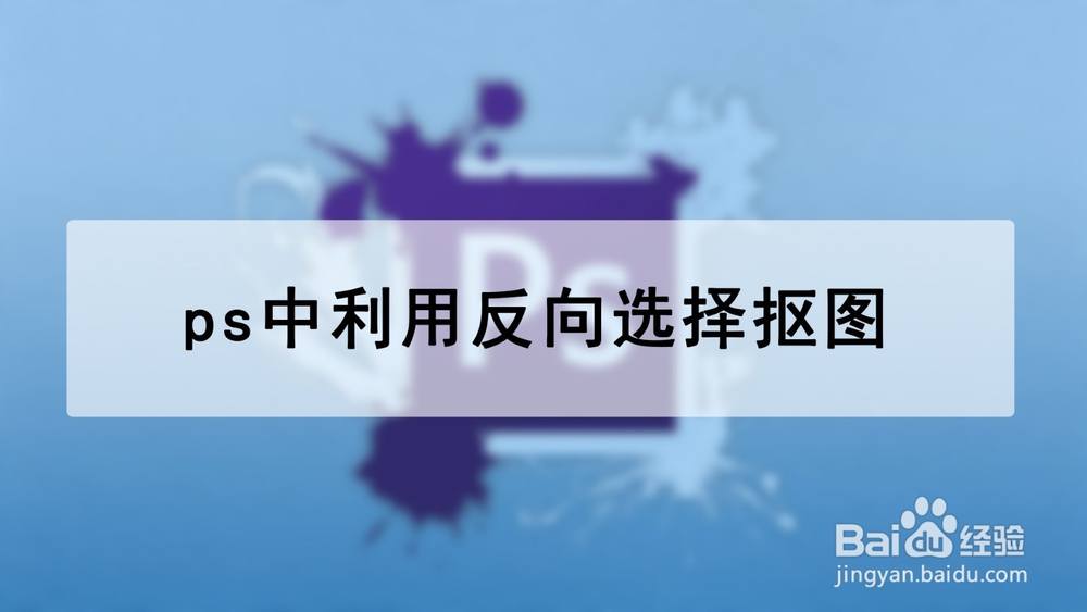 <b>ps中利用反向选择抠图</b>