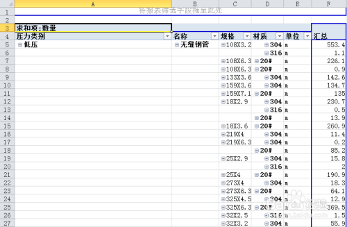 EXCEL2010中如何使用数据透视表