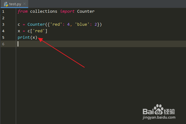 Python:怎么返回Counter对象指定元素的计数
