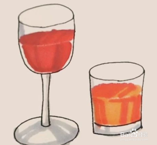 红酒杯和普通酒杯的画法