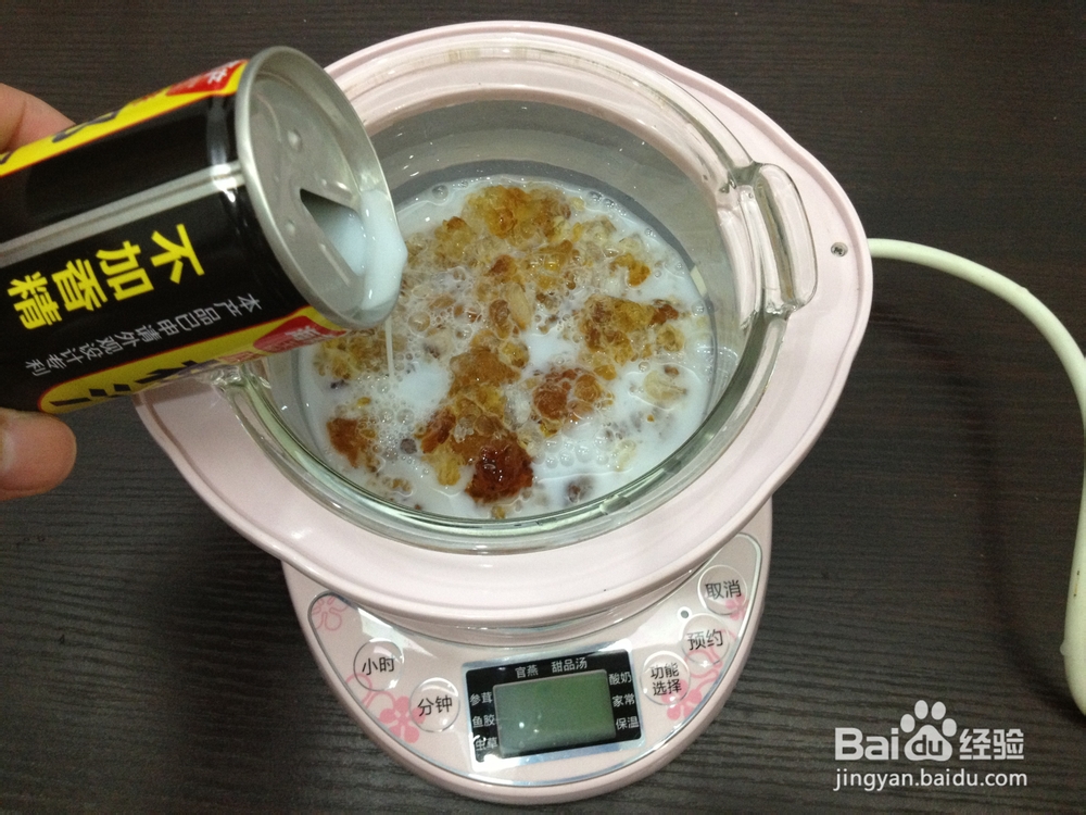 夏日清新甜品——椰汁桃胶芒果