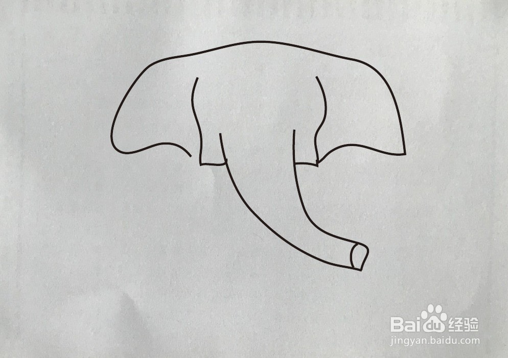 怎样画非洲大象简笔画
