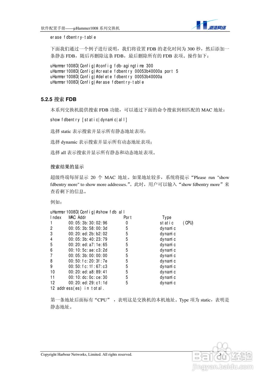 港湾网络交换机Hammer1008RL型说明书:[4]
