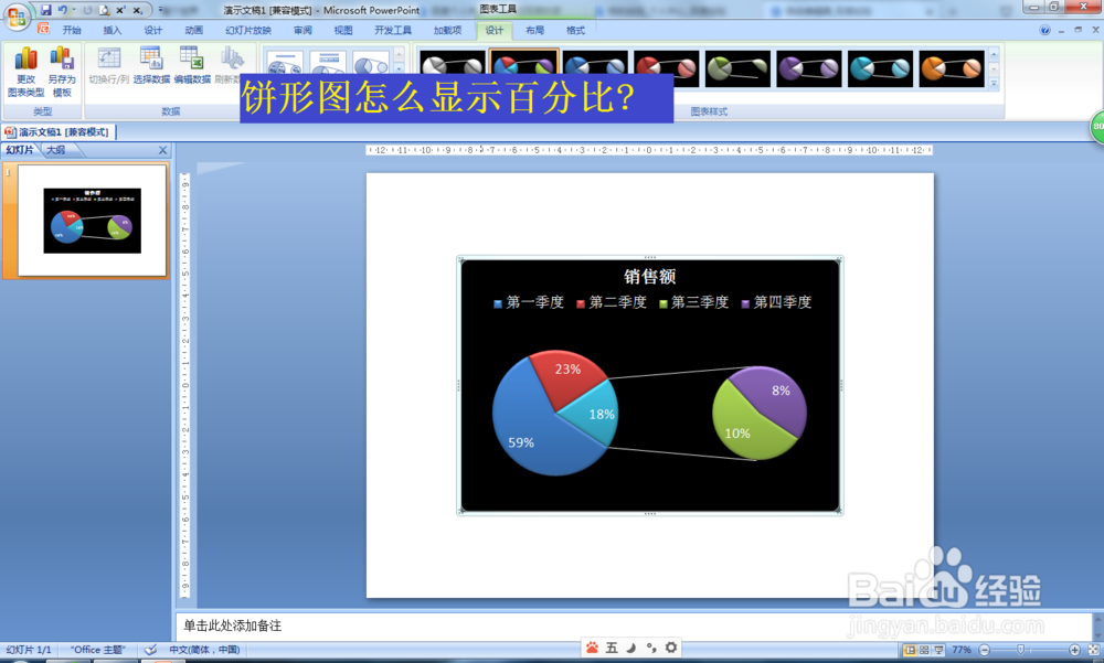 <b>饼形图怎么显示百分比</b>