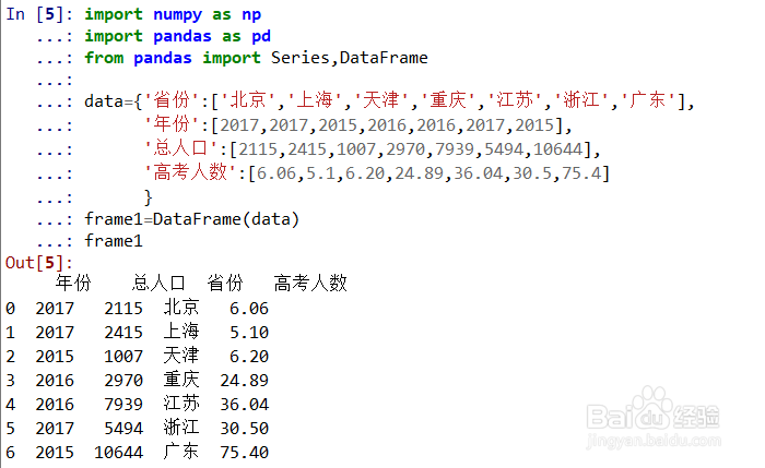 <b>pandas基础之DataFrame学习（1）</b>