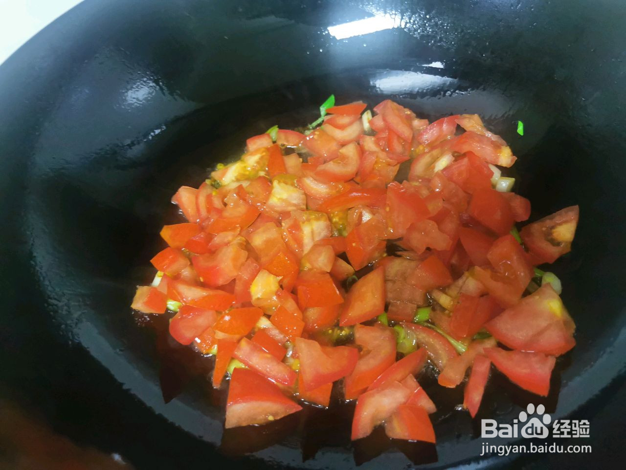 豌豆苗番茄蛋花汤的做法