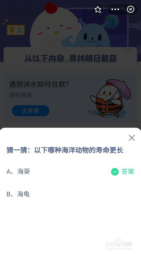 海葵还是海龟以下哪种海洋动物的寿命更长