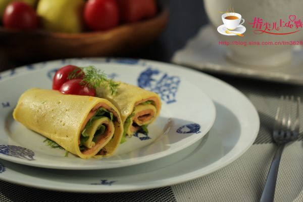 三文鱼鸡蛋卷饼