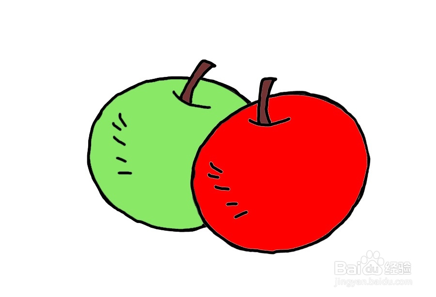 美术 三笔画个苹果