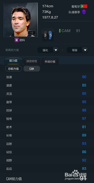 FIFA OL3新版葡萄牙国家队球员推荐（主力下篇）