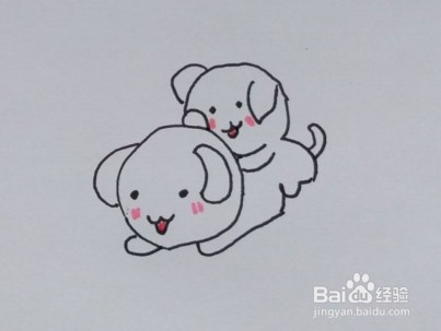 <b>幼儿简笔画：如何一步一步画狗妈妈和狗宝宝</b>