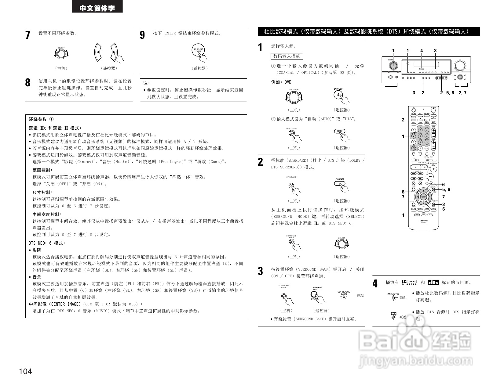 DENON AVR-1905 AV收音环绕扩音机操作说明书:[6]