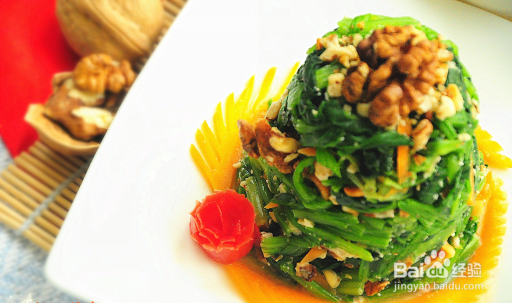 核桃菠菜塔的做法