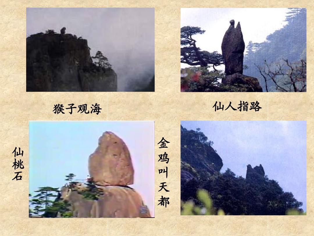 黄山奇石简略的提到了什么奇形怪状的岩石