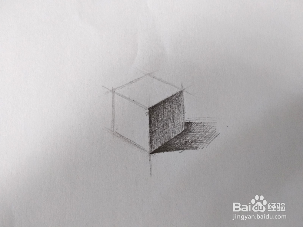 素描石膏几何体-六面体/正方形的详细绘画步骤