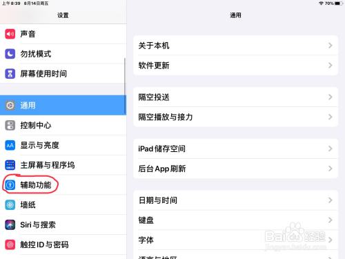 iPad怎么在旁白打开弹出窗口已显示声音的开关