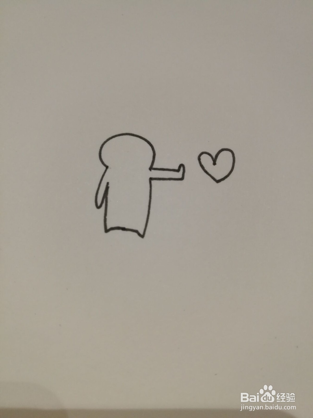 一个人发射爱心的简笔画