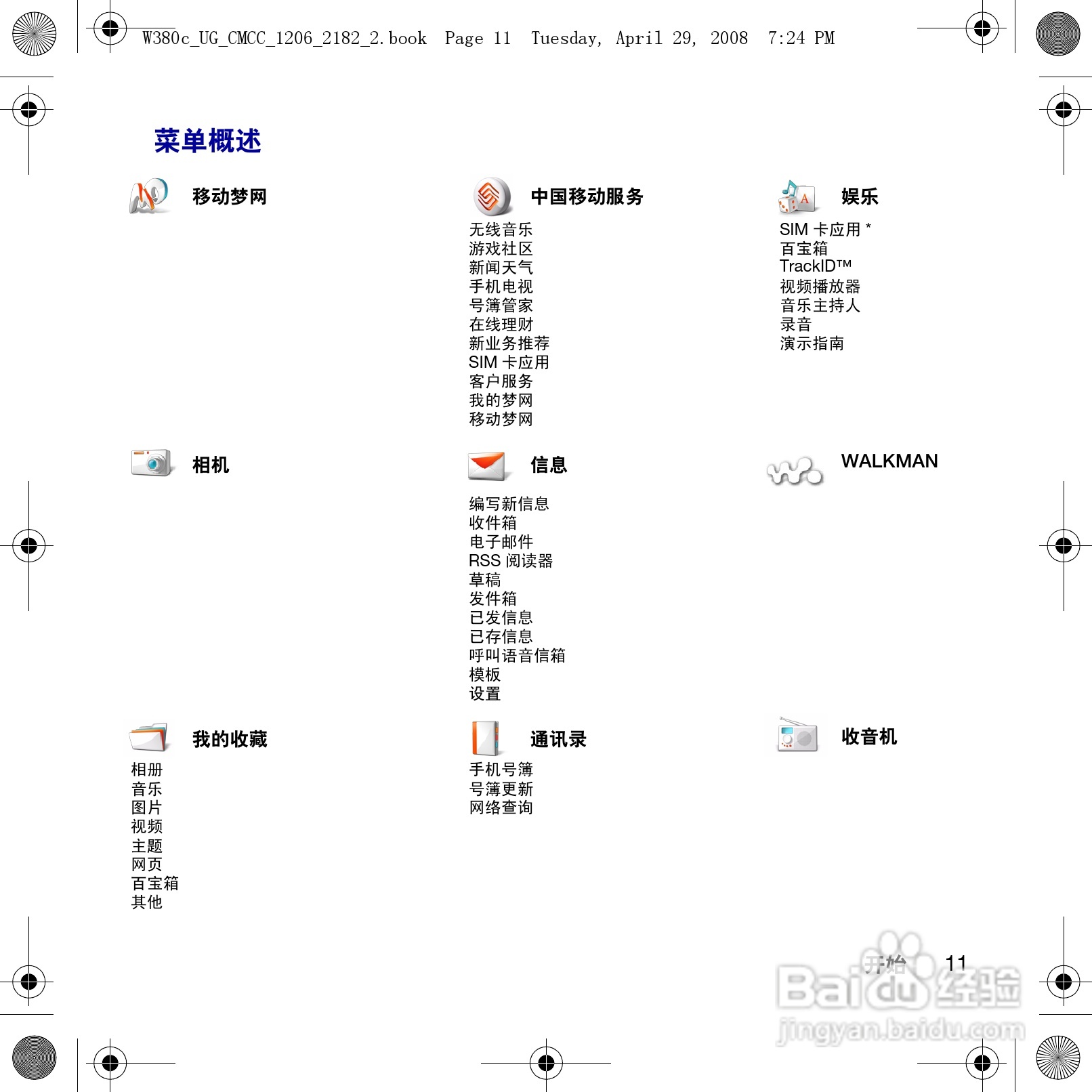 索尼爱立信W380c手机使用说明书:[2]