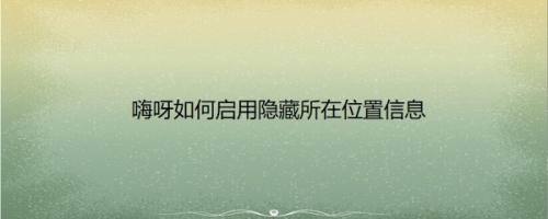 嗨呀如何启用隐藏所在位置信息