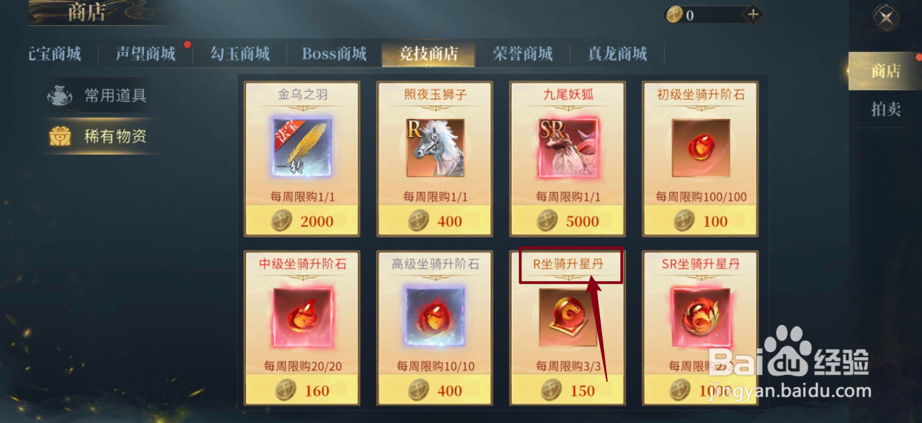 洪荒西行录的R坐骑升星丹在哪里可以买到