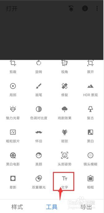 Snapseed怎么给照片添加文字