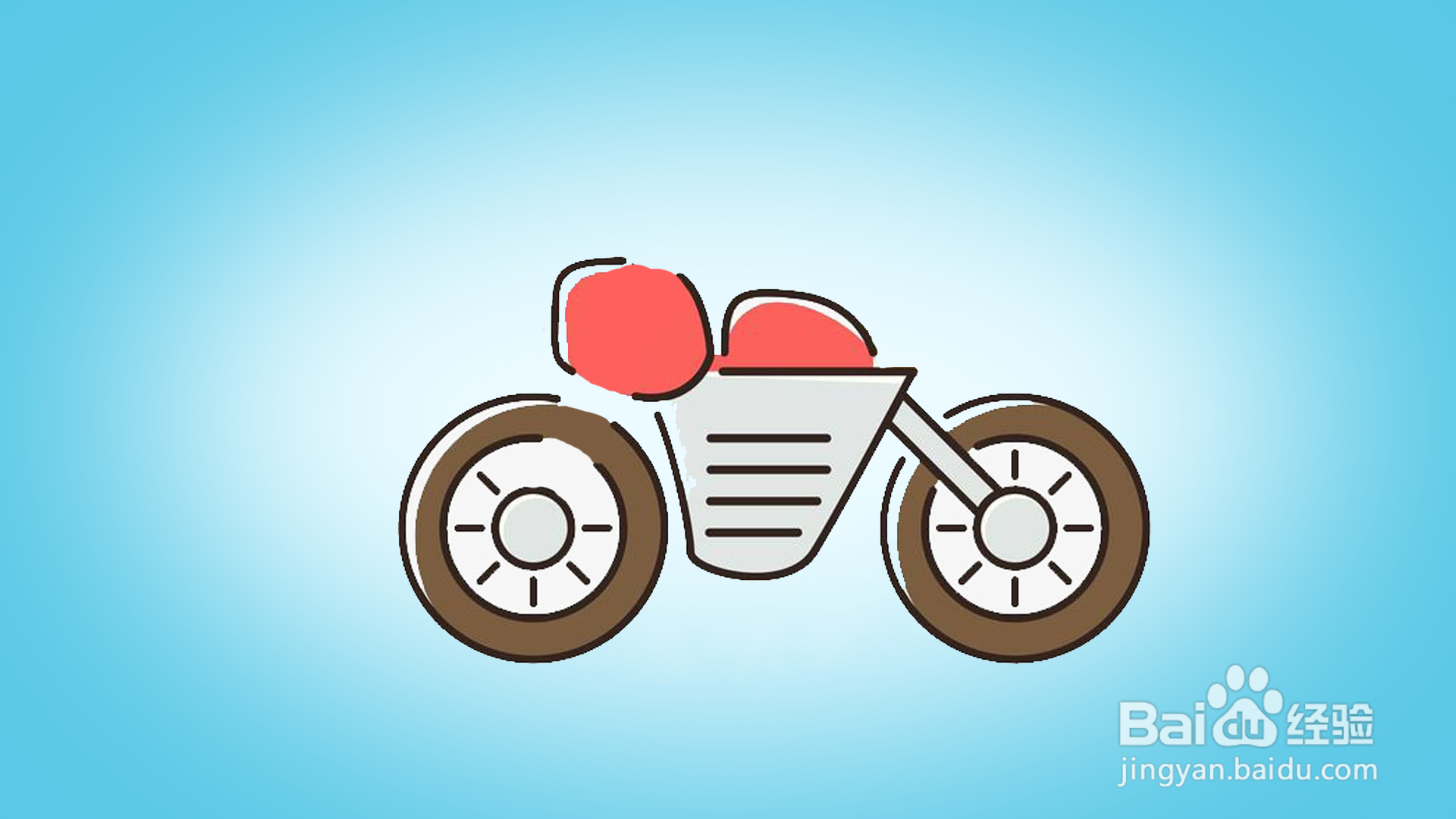 如何画卡通摩托车