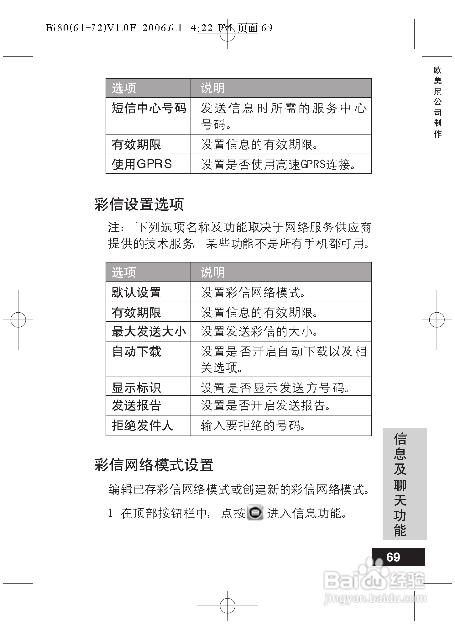摩托罗拉E680手机使用说明书:[7]