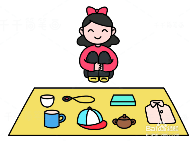 跳蚤市场简笔画