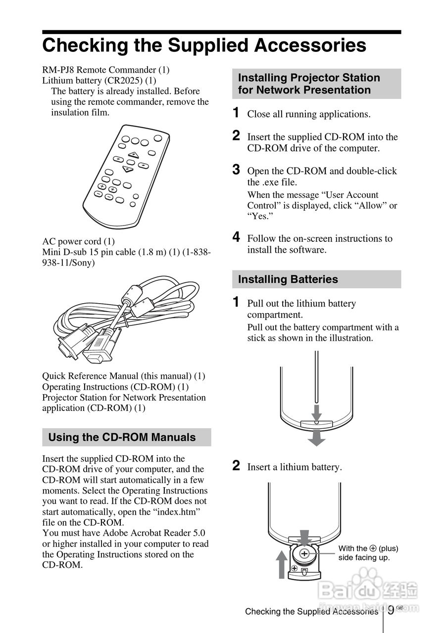 SONY VPL-EW275投影机说明书:[4]